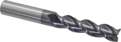 Accupro - 1/2", 3 Flute, Single End, Solid Carbide, 0.02" Corner Radius End Mill - 4" OAL, 40° Helix, Right Hand Flute, 2" LOC, Right Hand Cut - USA Tool & Supply