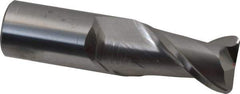 Accupro - 1", 2 Flute, Single End, Solid Carbide, 1/8" Corner Radius End Mill - 4" OAL, 40° Helix, Right Hand Flute, 1-3/4" LOC, Right Hand Cut - USA Tool & Supply