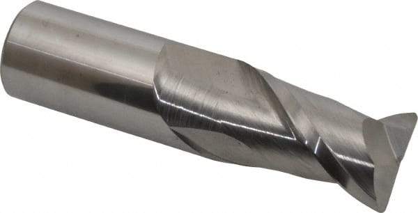 Accupro - 1", 2 Flute, Single End, Solid Carbide, 0.06" Corner Radius End Mill - 4" OAL, 40° Helix, Right Hand Flute, 1-3/4" LOC, Right Hand Cut - USA Tool & Supply