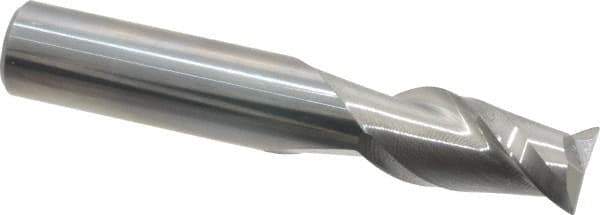 Accupro - 1/2", 2 Flute, Single End, Solid Carbide, 0.02" Corner Radius End Mill - 3" OAL, 40° Helix, Right Hand Flute, 1" LOC, Right Hand Cut - USA Tool & Supply