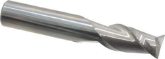 Accupro - 1/2", 2 Flute, Single End, Solid Carbide, 0.02" Corner Radius End Mill - 3" OAL, 40° Helix, Right Hand Flute, 1" LOC, Right Hand Cut - USA Tool & Supply