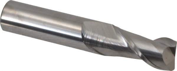 Accupro - 5/8", 2 Flute, Single End, Solid Carbide, 0.03" Corner Radius End Mill - 3-1/2" OAL, 40° Helix, Right Hand Flute, 1-1/4" LOC, Right Hand Cut - USA Tool & Supply