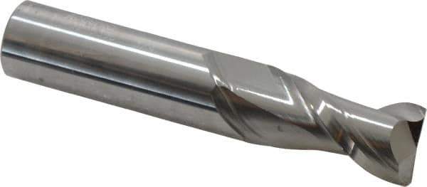 Accupro - 3/4", 2 Flute, Single End, Solid Carbide, 0.03" Corner Radius End Mill - 4" OAL, 40° Helix, Right Hand Flute, 1-1/2" LOC, Right Hand Cut - USA Tool & Supply