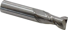 Accupro - 3/4", 2 Flute, Single End, Solid Carbide, 0.03" Corner Radius End Mill - 4" OAL, 40° Helix, Right Hand Flute, 1-1/2" LOC, Right Hand Cut - USA Tool & Supply