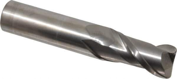 Accupro - 3/4", 2 Flute, Single End, Solid Carbide, 0.09" Corner Radius End Mill - 4" OAL, 40° Helix, Right Hand Flute, 1-1/2" LOC, Right Hand Cut - USA Tool & Supply