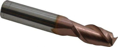 Accupro - 1/2", 2 Flute, Single End, Solid Carbide, 0.015" Corner Radius End Mill - 3" OAL, 40° Helix, Right Hand Flute, 1" LOC, Right Hand Cut - USA Tool & Supply