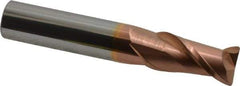 Accupro - 1/2", 2 Flute, Single End, Solid Carbide, 0.03" Corner Radius End Mill - 3" OAL, 40° Helix, Right Hand Flute, 1" LOC, Right Hand Cut - USA Tool & Supply