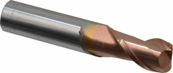 Accupro - 3/4", 2 Flute, Single End, Solid Carbide, 1/8" Corner Radius End Mill - 4" OAL, 40° Helix, Right Hand Flute, 1-1/2" LOC, Right Hand Cut - USA Tool & Supply
