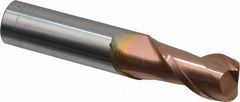 Accupro - 3/4", 2 Flute, Single End, Solid Carbide, 1/8" Corner Radius End Mill - 4" OAL, 40° Helix, Right Hand Flute, 1-1/2" LOC, Right Hand Cut - USA Tool & Supply