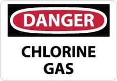 NMC - "Danger - Chlorine Gas", 10" Long x 14" Wide, Rigid Plastic Safety Sign - Rectangle, 0.05" Thick, Use for Hazardous Materials - USA Tool & Supply