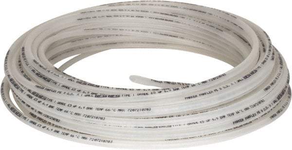 Parker - 8mm OD, 100' Long, Polyethylene Tube - Natural, -80 to 150°F - USA Tool & Supply