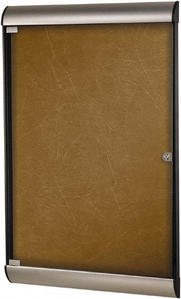 Ghent - 70-1/4" Wide x 36" High Enclosed Cork Bulletin Board - Natural Cork, Aluminum Frame - USA Tool & Supply