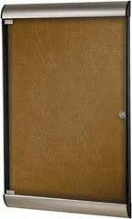 Ghent - 70-1/4" Wide x 36" High Enclosed Cork Bulletin Board - Natural Cork, Aluminum Frame - USA Tool & Supply