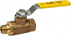Apollo - 3/8" Pipe, Standard Port, Bronze Standard Ball Valve - 2 Piece, Inline - One Way Flow, MNPT x FNPT Ends, Lever Handle, 600 WOG, 150 WSP - USA Tool & Supply