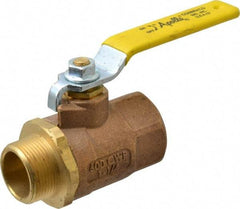 Apollo - 1-1/4" Pipe, Standard Port, Bronze Standard Ball Valve - 2 Piece, Inline - One Way Flow, MNPT x FNPT Ends, Lever Handle, 600 WOG, 150 WSP - USA Tool & Supply