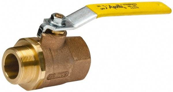 Apollo - 1-1/2" Pipe, Standard Port, Bronze Standard Ball Valve - 2 Piece, Inline - One Way Flow, MNPT x FNPT Ends, Lever Handle, 600 WOG, 150 WSP - USA Tool & Supply