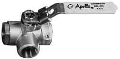 Apollo - 3-1/8" Pipe, Full Port, Brass UL Listed Ball Valve - Inline - Two Way Flow, Tube O.D. x Tube O.D. Ends, Cap Handle, 500 WOG - USA Tool & Supply