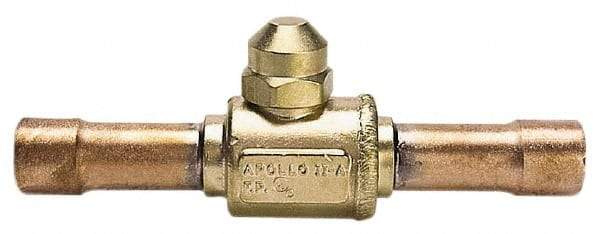 Apollo - 1-5/8" Pipe, Full Port, Brass UL Listed Ball Valve - Inline - Two Way Flow, Tube O.D. x Tube O.D. Ends, Cap Handle, 500 WOG - USA Tool & Supply