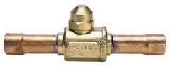 Apollo - 1-5/8" Pipe, Full Port, Brass UL Listed Ball Valve - Inline - Two Way Flow, Tube O.D. x Tube O.D. Ends, Cap Handle, 500 WOG - USA Tool & Supply