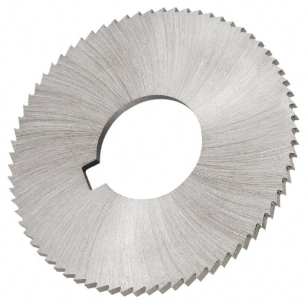 Made in USA - 2-3/4" Diam x 0.057" Blade Thickness x 1" Arbor Hole Diam, 56 Tooth Slitting and Slotting Saw - Arbor Connection, Right Hand, Uncoated, High Speed Steel, Concave Ground, Contains Keyway - USA Tool & Supply