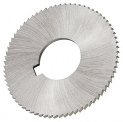 Made in USA - 2-3/4" Diam x 0.018" Blade Thickness x 3/4" Arbor Hole Diam, 72 Tooth Slitting and Slotting Saw - Arbor Connection, Right Hand, Uncoated, High Speed Steel, Concave Ground, Contains Keyway - USA Tool & Supply