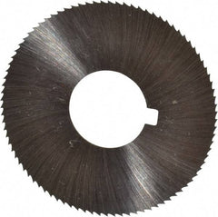 Made in USA - 1-3/4" Diam x 0.01" Blade Thickness x 5/8" Arbor Hole Diam, 90 Tooth Slitting and Slotting Saw - Arbor Connection, Right Hand, Uncoated, High Speed Steel, Concave Ground, Contains Keyway - USA Tool & Supply