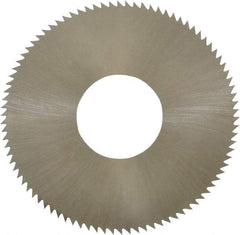 Made in USA - 1-3/4" Diam x 0.012" Blade Thickness x 5/8" Arbor Hole Diam, 90 Tooth Slitting and Slotting Saw - Arbor Connection, Right Hand, Uncoated, High Speed Steel, Concave Ground, Contains Keyway - USA Tool & Supply