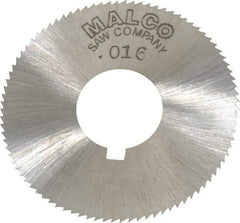 Made in USA - 1-3/4" Diam x 0.016" Blade Thickness x 5/8" Arbor Hole Diam, 90 Tooth Slitting and Slotting Saw - Arbor Connection, Right Hand, Uncoated, High Speed Steel, Concave Ground, Contains Keyway - USA Tool & Supply