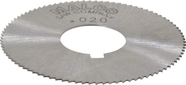 Made in USA - 1-3/4" Diam x 0.02" Blade Thickness x 5/8" Arbor Hole Diam, 90 Tooth Slitting and Slotting Saw - Arbor Connection, Right Hand, Uncoated, High Speed Steel, Concave Ground, Contains Keyway - USA Tool & Supply