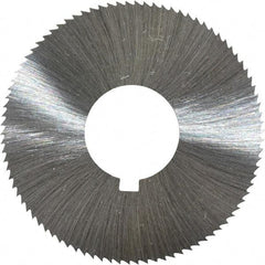 Made in USA - 1-3/4" Diam x 0.023" Blade Thickness x 5/8" Arbor Hole Diam, 90 Tooth Slitting and Slotting Saw - Arbor Connection, Right Hand, Uncoated, High Speed Steel, Concave Ground, Contains Keyway - USA Tool & Supply