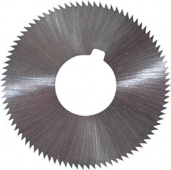 Made in USA - 1-3/4" Diam x 0.032" Blade Thickness x 5/8" Arbor Hole Diam, 90 Tooth Slitting and Slotting Saw - Arbor Connection, Right Hand, Uncoated, High Speed Steel, Concave Ground, Contains Keyway - USA Tool & Supply