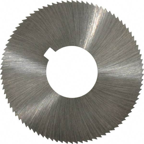 Made in USA - 1-3/4" Diam x 0.045" Blade Thickness x 5/8" Arbor Hole Diam, 90 Tooth Slitting and Slotting Saw - Arbor Connection, Right Hand, Uncoated, High Speed Steel, Concave Ground, Contains Keyway - USA Tool & Supply