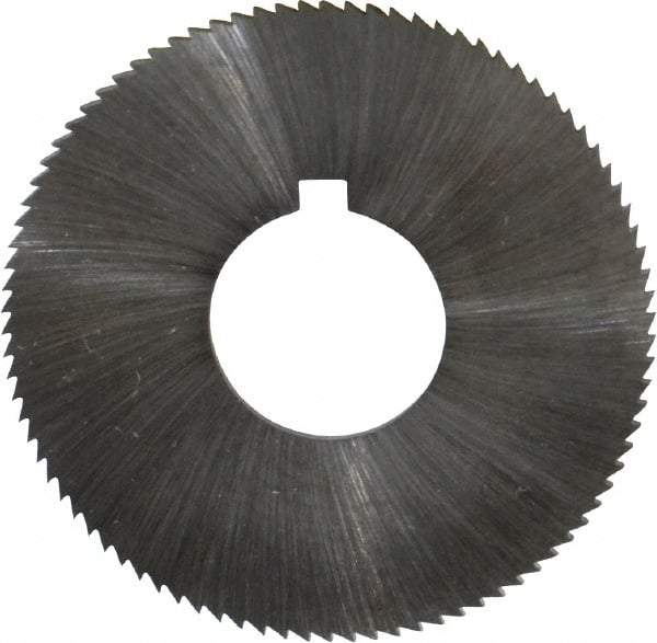 Made in USA - 1-3/4" Diam x 0.051" Blade Thickness x 5/8" Arbor Hole Diam, 90 Tooth Slitting and Slotting Saw - Arbor Connection, Right Hand, Uncoated, High Speed Steel, Concave Ground, Contains Keyway - USA Tool & Supply