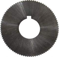 Made in USA - 1-3/4" Diam x 0.051" Blade Thickness x 5/8" Arbor Hole Diam, 90 Tooth Slitting and Slotting Saw - Arbor Connection, Right Hand, Uncoated, High Speed Steel, Concave Ground, Contains Keyway - USA Tool & Supply