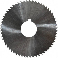 Made in USA - 2-1/4" Diam x 0.012" Blade Thickness x 5/8" Arbor Hole Diam, 60 Tooth Slitting and Slotting Saw - Arbor Connection, Right Hand, Uncoated, High Speed Steel, Concave Ground, Contains Keyway - USA Tool & Supply