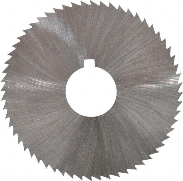 Made in USA - 2-1/4" Diam x 0.016" Blade Thickness x 5/8" Arbor Hole Diam, 60 Tooth Slitting and Slotting Saw - Arbor Connection, Right Hand, Uncoated, High Speed Steel, Concave Ground, Contains Keyway - USA Tool & Supply