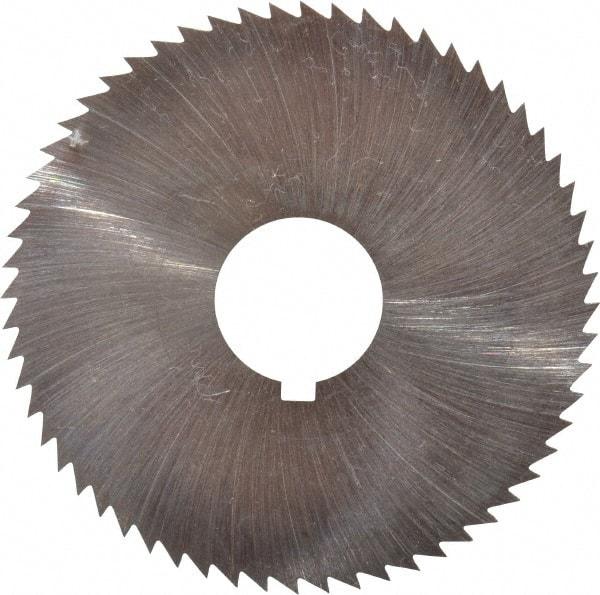 Made in USA - 2-1/4" Diam x 0.018" Blade Thickness x 5/8" Arbor Hole Diam, 60 Tooth Slitting and Slotting Saw - Arbor Connection, Right Hand, Uncoated, High Speed Steel, Concave Ground, Contains Keyway - USA Tool & Supply