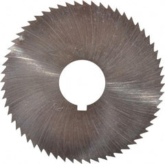 Made in USA - 2-1/4" Diam x 0.018" Blade Thickness x 5/8" Arbor Hole Diam, 60 Tooth Slitting and Slotting Saw - Arbor Connection, Right Hand, Uncoated, High Speed Steel, Concave Ground, Contains Keyway - USA Tool & Supply