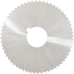 Made in USA - 2-1/4" Diam x 0.02" Blade Thickness x 5/8" Arbor Hole Diam, 60 Tooth Slitting and Slotting Saw - Arbor Connection, Right Hand, Uncoated, High Speed Steel, Concave Ground, Contains Keyway - USA Tool & Supply