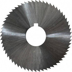 Made in USA - 2-1/4" Diam x 0.023" Blade Thickness x 5/8" Arbor Hole Diam, 60 Tooth Slitting and Slotting Saw - Arbor Connection, Right Hand, Uncoated, High Speed Steel, Concave Ground, Contains Keyway - USA Tool & Supply