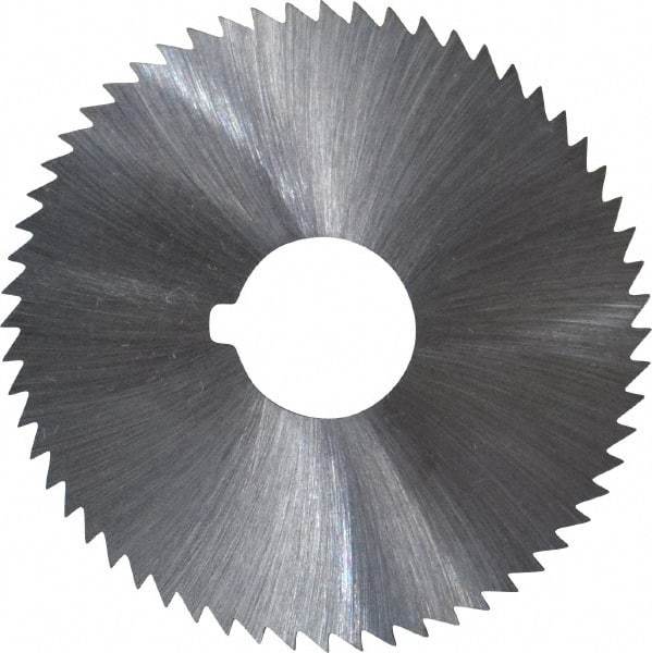 Made in USA - 2-1/4" Diam x 0.025" Blade Thickness x 5/8" Arbor Hole Diam, 60 Tooth Slitting and Slotting Saw - Arbor Connection, Right Hand, Uncoated, High Speed Steel, Concave Ground, Contains Keyway - USA Tool & Supply