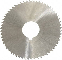 Made in USA - 2-1/4" Diam x 0.036" Blade Thickness x 5/8" Arbor Hole Diam, 60 Tooth Slitting and Slotting Saw - Arbor Connection, Right Hand, Uncoated, High Speed Steel, Concave Ground, Contains Keyway - USA Tool & Supply