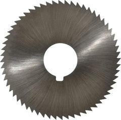 Made in USA - 2-1/4" Diam x 0.045" Blade Thickness x 5/8" Arbor Hole Diam, 60 Tooth Slitting and Slotting Saw - Arbor Connection, Right Hand, Uncoated, High Speed Steel, Concave Ground, Contains Keyway - USA Tool & Supply