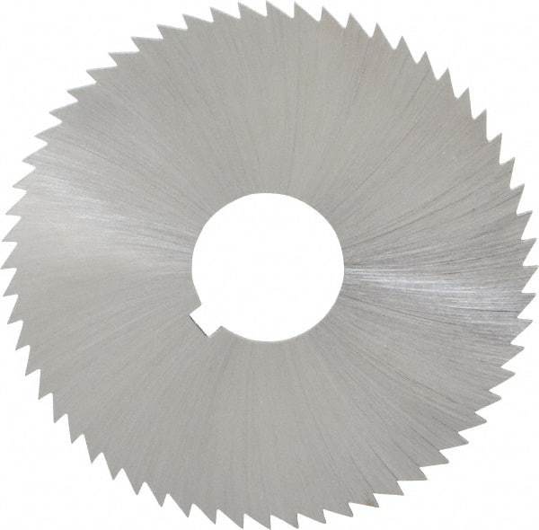 Made in USA - 2-1/4" Diam x 0.051" Blade Thickness x 5/8" Arbor Hole Diam, 60 Tooth Slitting and Slotting Saw - Arbor Connection, Right Hand, Uncoated, High Speed Steel, Concave Ground, Contains Keyway - USA Tool & Supply