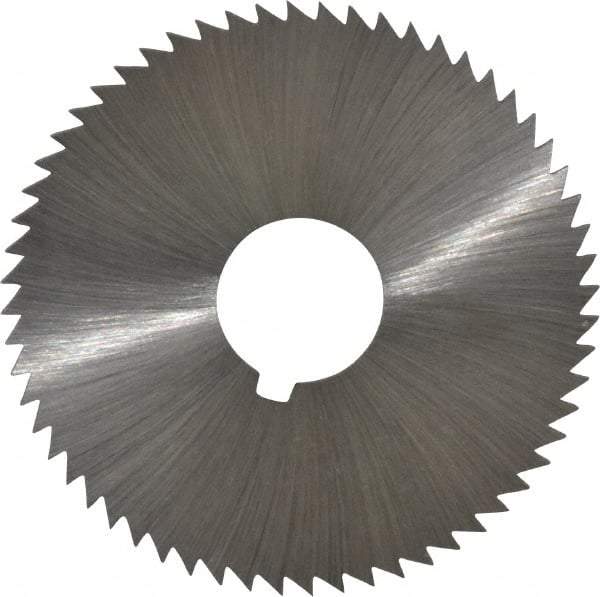 Made in USA - 2-1/4" Diam x 0.064" Blade Thickness x 5/8" Arbor Hole Diam, 60 Tooth Slitting and Slotting Saw - Arbor Connection, Right Hand, Uncoated, High Speed Steel, Concave Ground, Contains Keyway - USA Tool & Supply