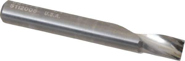 Onsrud - 1/4" Cutting Diam x 3/8" Length of Cut, 1 Flute, Upcut Spiral Router Bit - Uncoated, Right Hand Cut, Solid Carbide, 2" OAL x 1/4" Shank Diam, Single Edge, 21° Helix Angle - USA Tool & Supply