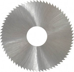 Made in USA - 2-3/4" Diam x 0.014" Blade Thickness x 3/4" Arbor Hole Diam, 72 Tooth Slitting and Slotting Saw - Arbor Connection, Right Hand, Uncoated, High Speed Steel, Concave Ground, Contains Keyway - USA Tool & Supply