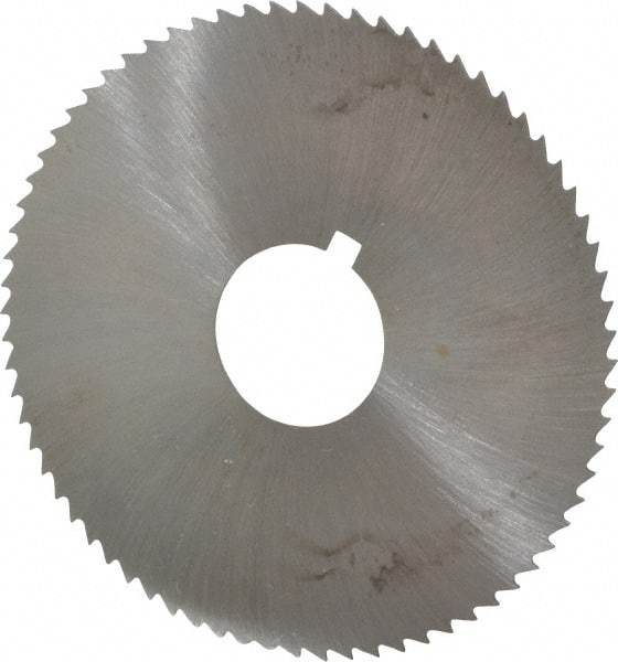 Made in USA - 2-3/4" Diam x 0.02" Blade Thickness x 3/4" Arbor Hole Diam, 72 Tooth Slitting and Slotting Saw - Arbor Connection, Right Hand, Uncoated, High Speed Steel, Concave Ground, Contains Keyway - USA Tool & Supply