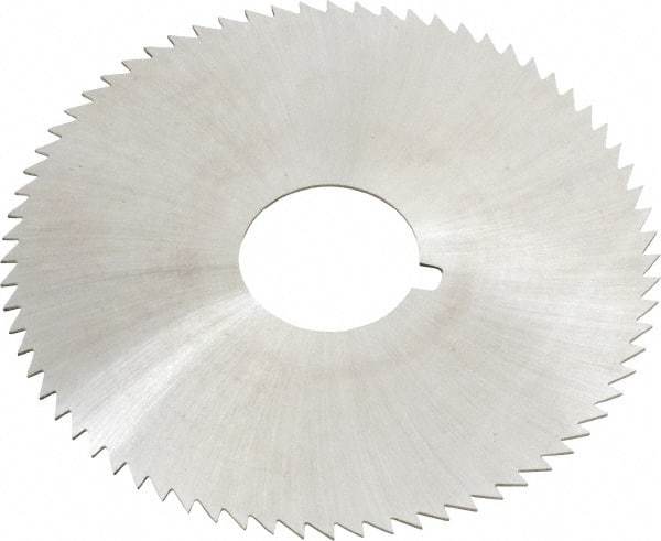 Made in USA - 2-3/4" Diam x 0.025" Blade Thickness x 3/4" Arbor Hole Diam, 72 Tooth Slitting and Slotting Saw - Arbor Connection, Right Hand, Uncoated, High Speed Steel, Concave Ground, Contains Keyway - USA Tool & Supply