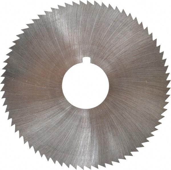 Made in USA - 2-3/4" Diam x 0.028" Blade Thickness x 3/4" Arbor Hole Diam, 72 Tooth Slitting and Slotting Saw - Arbor Connection, Right Hand, Uncoated, High Speed Steel, Concave Ground, Contains Keyway - USA Tool & Supply